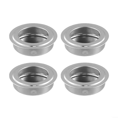 Gdfnmogo Lot de 4 poignées encastrées rondes en acier inoxydable pour porte coulissante, armoire, tiroir avec trou de montage de 35 mm de diamètre 40 mm