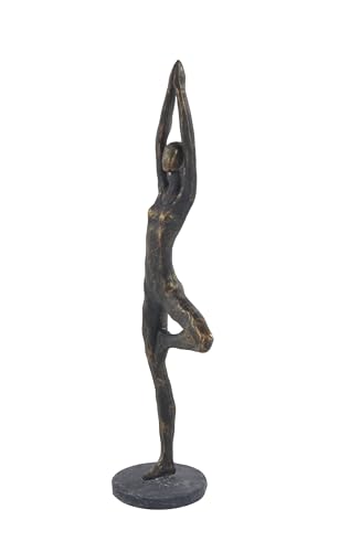 Escultura decorativa de yoga en polystone con acabado en latón miniatura 7