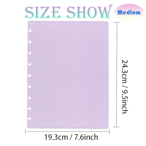 Couvertures discbound en cuir PU protectrices et durables violet taille M