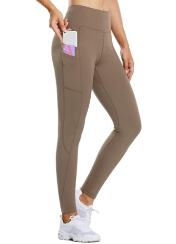 Image of baleaf Women's Fleece Lined Leggings Thermal Warm Winter Tights | 25 inch /27 inch, Water Resistant, Pockets, Running, Hiking, Yoga, Skiing, Travel, for Cold Weather, Leggings for Women