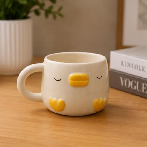 Image of Craftribal Ceramic Cute Duck Mug - 250 Coffee Mug | Cute Gifts for Girls, Boys, Kids, Friends | Perfect for Tea, Milk, Hot Chocolate & Beverages | Birthday, Anniversary & Gifting Pack of 1
