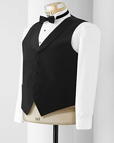 Men's Polyester Black Server Vest with Satin Lapel3