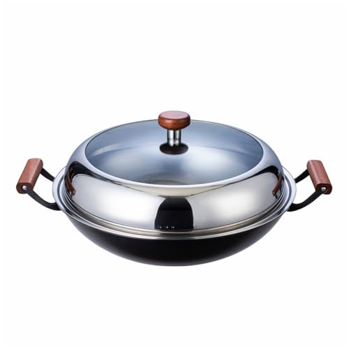 Wok de Hierro Negro con Tapa 42cm miniatura 1