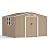 Kullavik 10FT×8FT Outdoor Storage Shed,Metal Garden Storage Shed with Air Vents,Lockable Tool Shed Outdoor Weatherproof Storage for Backyard Garden Patio Lawn,Brown