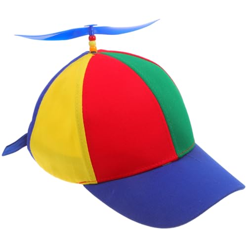 PRETYZOOM Detachable Bamboo Adult Propeller Hat Adorable Summer Baseball Cap with Blue Brim for Child to Adult School Girl Boy