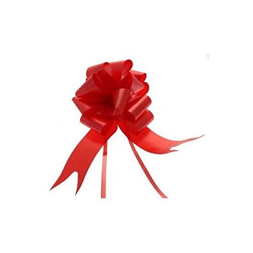 Large Plain Pull Bow - Ideal As Gift Wrap, Florist, Wedding Bow (Red, 3)
