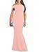 LAGSHIAN Women Elegant Back Ruffles Sexy Off Shoulder Gown Maxi Evening Party Mermaid Dress Pink