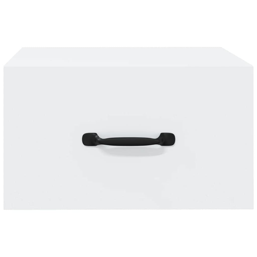 Comodini sospesi da parete, 2 pezzi, bianco, 35 x 35 x 20 cm, in legno, comodini sospesi, con molto spazio per libri e piccoli oggetti, decorazione salvaspazio