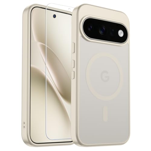 Image of SUPFINE Magnetic for Google Pixel 11 Pro Case - Stone | With Screen Protector,Translucent Matte,Built-in Magnets,Military Grade Drop Protection,Shockproof Phone Cover