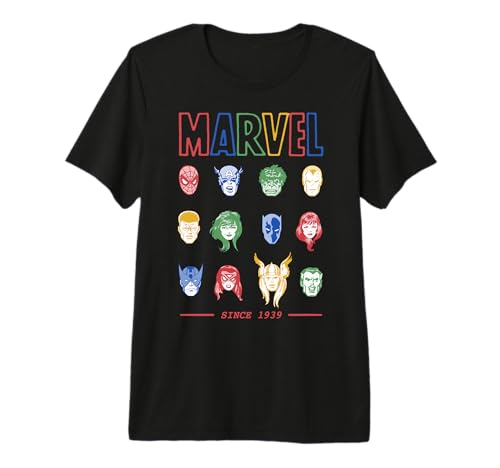 T-shirt Marvel haut de gamme avec finition premium et imprimé vintage de l'époque 1939