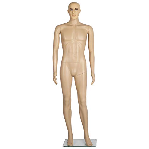 Yaheetech 72in Adjustable Detachable Plastic Full Body Adult Male Mannequin Dress Form w/Base