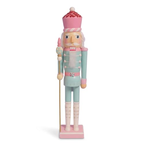 Karoline Co. Cascanuez De Madera 60 Cm Colores Pastel Figura Decorativa Para Decoracion Navidad, Adornos Navidad Y Christmas Decorations Ideal Para Navidad Decoración