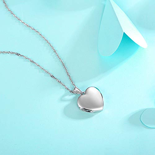 YOUFENG Sterling Silver Love Heart Locket Necklace That Holds Pictures Engraved I Love You to the Moon and Back Photo Lockets3