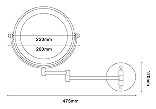 Espejo de Maquillaje Led Plegable 8.5 Pulgadas Pared miniatura 7
