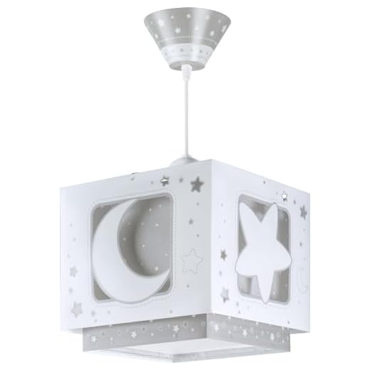 Dalber Lampe de Plafond - Suspension Carrée - Lune - Gris