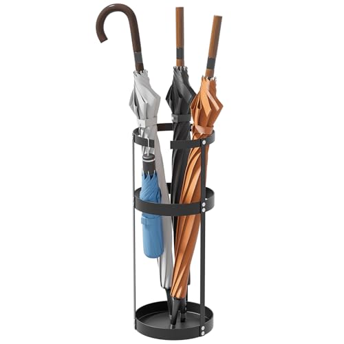 Kawaiita Umbrella Stand, Steel Round Umbrella Holder Rack, for Entryway, Office, Black
