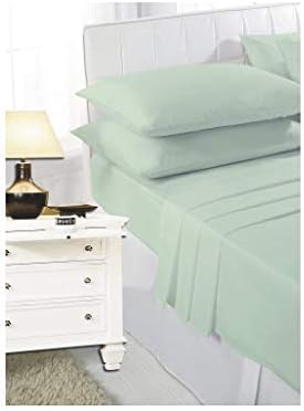 Maria Luxury Bedding & Linen Extra Deep Fitted Sheets 40cm / 16" Deep Single Double King Super King Fitted Sheets and Pillowcases (Pillowcases (Pair), Mint Green)