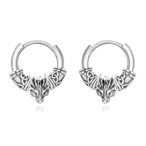 Boucles d'oreilles dragon VONALA créoles argent 925 style pirate