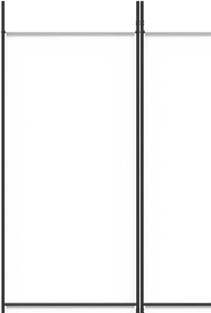 vidaXL 6-Panel Room Divider - Versatile 118.1”x86.6” Space Divider, Made of Durable 100% Polyester Fabric, Foldable Design for Easy Storage, White