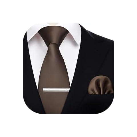 HISDERN Cravate marron avec accessoires Cover