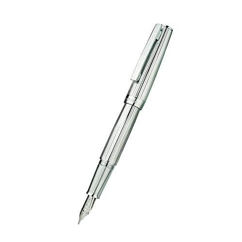 Stylo-plume Hongdian 1845 à rayures, un cadeau élégant en acier inoxydable