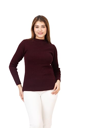 Image of TWENTY ME Winter Wear Casual Solid Acrylic Soft & Warm High Neck Skivvy for Women's