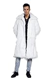Old DIrd Men's Long Sleeve Fluffy Faux Fur Warm Coat Outerwear N02 White XXL