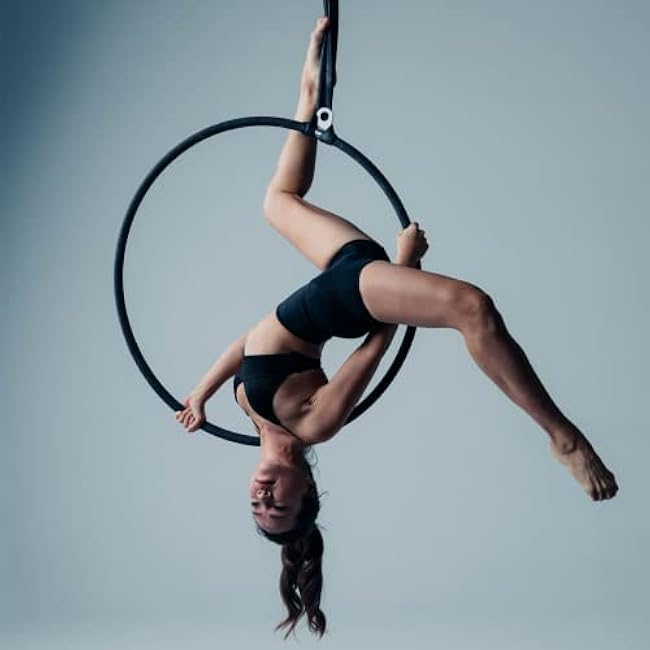 Aerial Hoop 90cm/95cm Single Point Lyra Hoop Set, Includes Storage Bag, Carabiners, Swivel, Strop, and Tape for Beginners, Home Practice, and Circus Ring