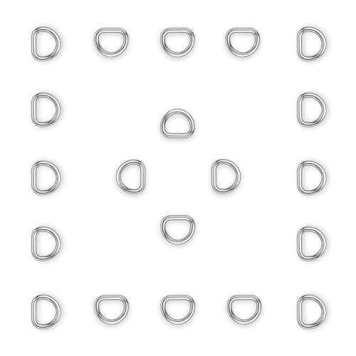 BEYOURD 5/8 inch Metal D Ring, Heavy Duty Stainless-Steel Dee Rings, Welded Solid for Dog Collars, Backpacks, Webbing Straps