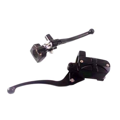 Motorcycle 7/8" 22mm Handlebar Cross Reservoir Brake Clutch Lever for Cruiser Chopper Custom CB Cafe Racer (Black)