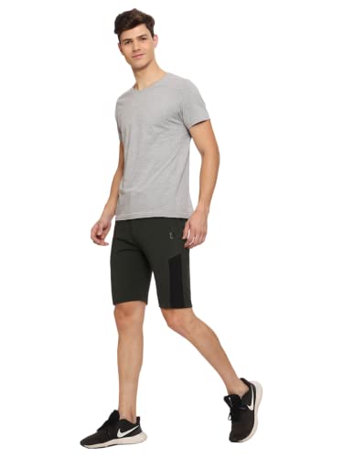 Image of MARK LOUIIS Men's Cotton Blend Shorts with 2 Zipper Pockets + 1 Back Pocket | Lightweight Breathable Casual Shorts | Elastic Waist Comfortable Fit | Multi-Color | M to 7XL