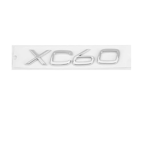 HALOUJQK Emblema Distintivo Adesivo Logo per Volvo XC60 S60 S90 XC40 V60 V90, Stemmi Adesivi per Auto, 3D Metallo Stemmi Adesivo Auto, Lettere di Emblema dell'Auto,B Silver