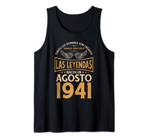 Cumpleaños Hombre Regalos Las Leyendas Agosto 1941 Camiseta sin Mangas