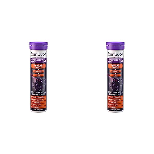 Sambucol Black Elderberry Effervescent 15 Tablets, 30 g, 021774 (Pack of 2)