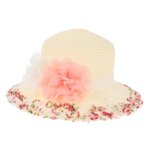 Chapeau de plage femme tissée protection solaire large visière anti-UV