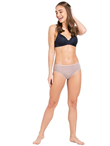 Image of Jockey 1807 Women's High Coverage Micro Modal Elastane Stretch Mid Waist Hipster with Ultrasoft Exposed Waistband