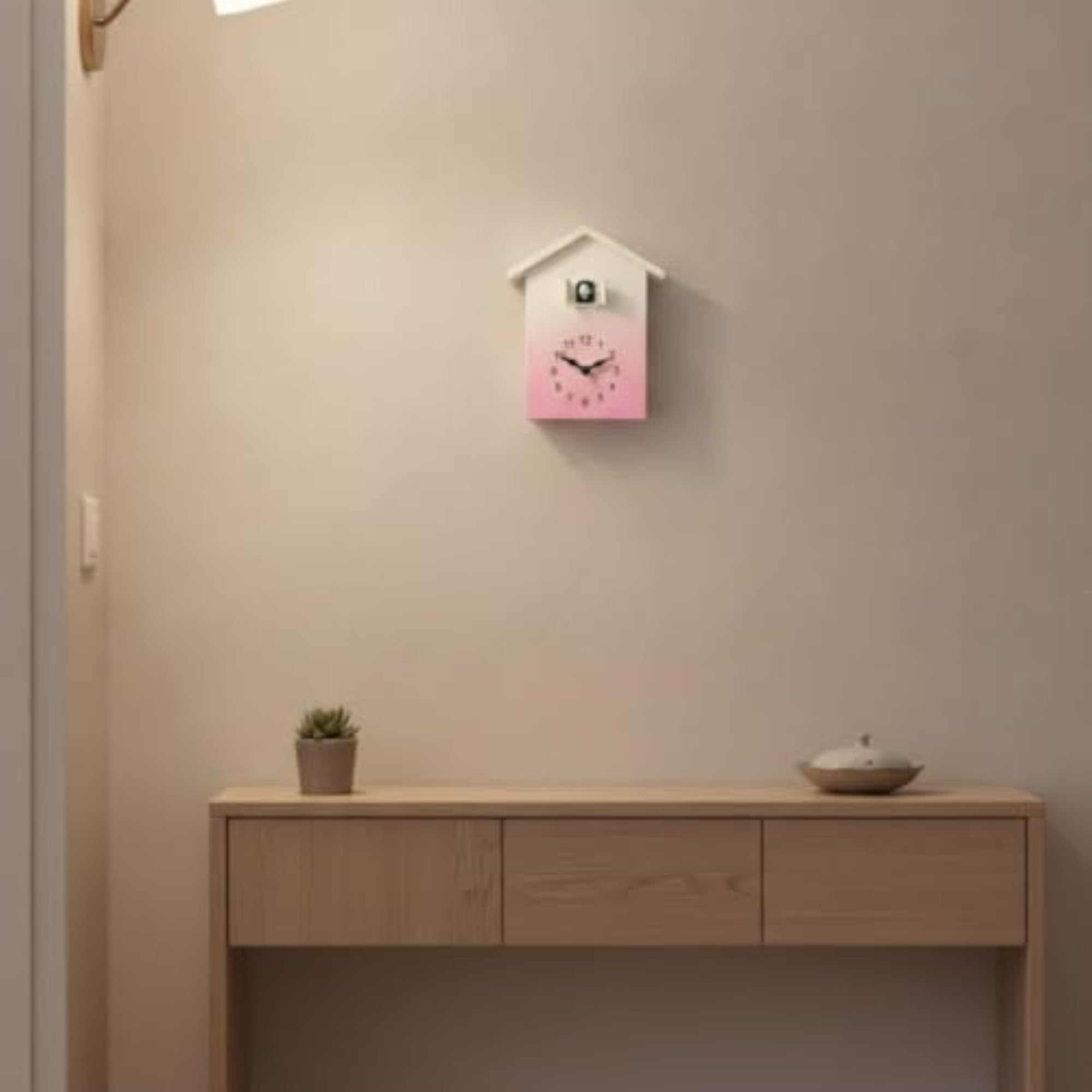 House-Shaped Cuckoo Clock with Pendulum, Modern Design