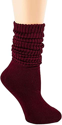 Piccolo Slouch Socks Lightweight Size 3-5 (Burgundy, 1)