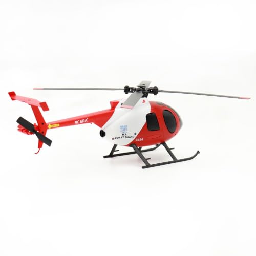 Image of RC ERA C184 MD500 100 Size RC Helicopter 4CH, 6-Axis Gyroscope RTF With Optical Sensor & Upgraded Transmitter - Remote Control Electric Helicopter Outdoor For Adults & Beginners (ERA-C184-RW (Coast Guard))
