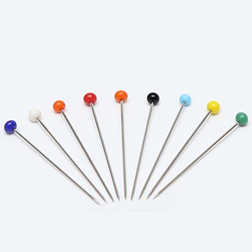 Healifty 1000Pcs Pinos de Cabeça de Vidro Pequenos Alfinetes de Costureira Costureira Pinos 10 Cores