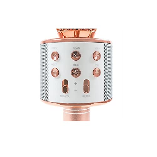 Microfone Ws 858 Bluetooth Karaokê Rosê Gold