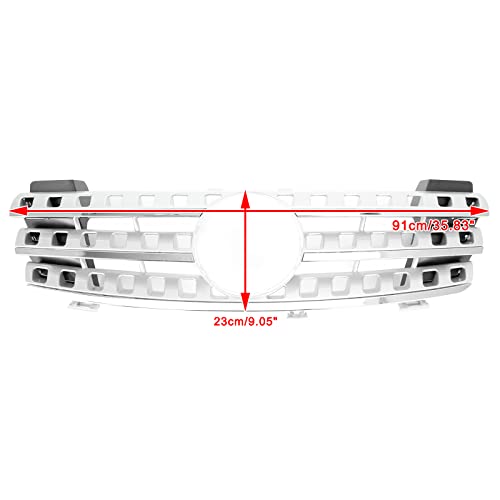 Parrilla de parachoques delantero Mercedes W164 clase ML 2005-2008 cromada 7