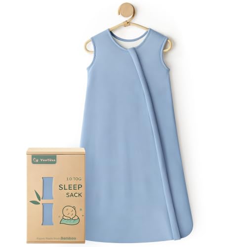 Image of Yoofoss Rayon Made from Bamboo Baby Sleep Sack 18-24 Months 1.0 Tog Baby Wearable Blanket, Super Soft Infant Toddler Sleeping Sack 2-Way Zipper