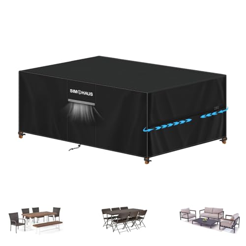 SIMPHAUS Abdeckung Gartenmöbel Plane Gartenmöbel Wasserdicht,Anti UV...