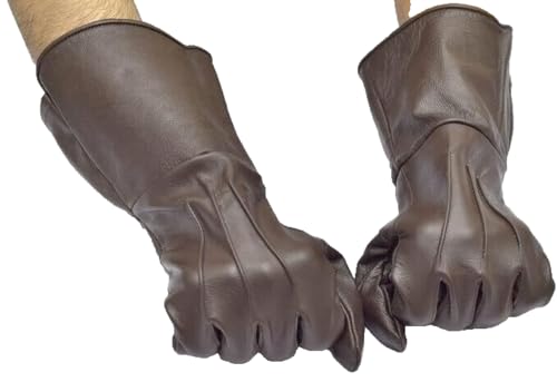 Medieval Renaissance Gauntlet Leather Cosplay Gloves Long Arm Cuff