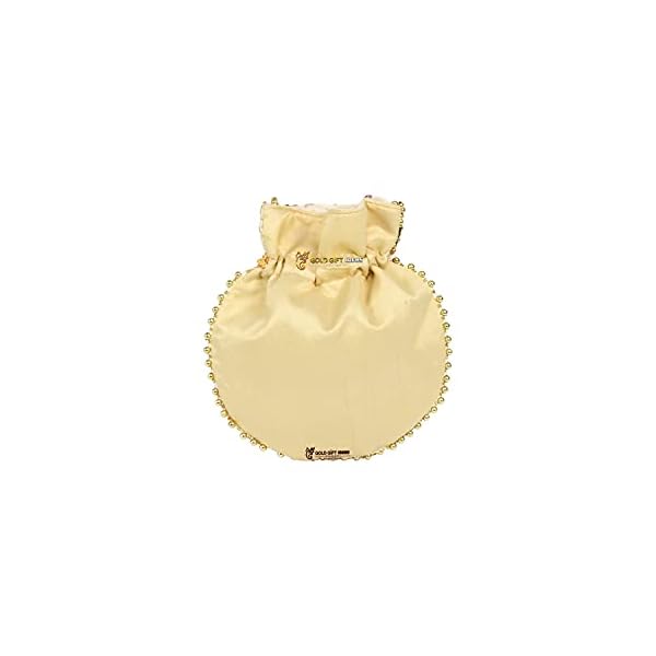GoldGiftIdeas Cremon Floral Potli Bags with Beaded Handle, Potli Pouches for Housewarming, Return Gifts for Women, Traditional Party Favor Gift Bags - Image 5