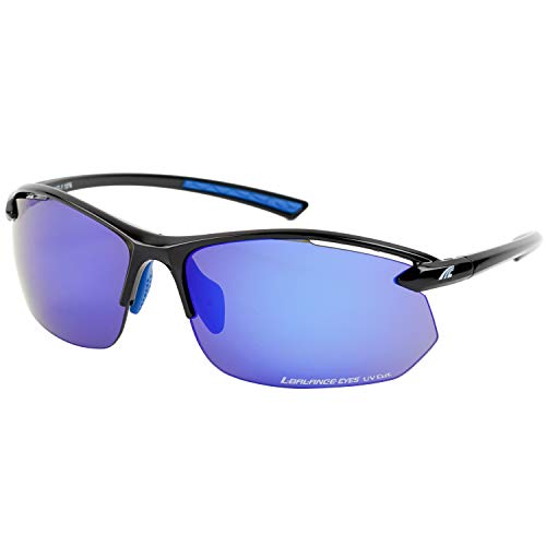 L-BALANCE EYES サングラス 子供 レディース用 スポーツ ミラーレンズ 軽量 弾性フレーム ブラック LBR-347-1