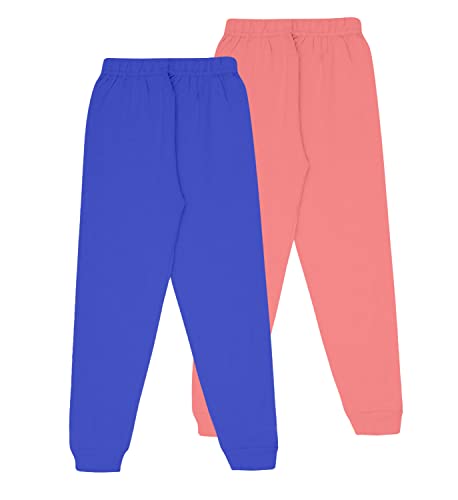 Image of KYDA KIDS Girls 100% Cotton Printed Track Pants with Pocket - Multicolor (Pack of 2)