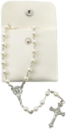 Rosary Beads Catholic for Women - Rosary Necklace Artificial Pearls, Solid Colored Simple Style Rosary Beads, Gifts for Women