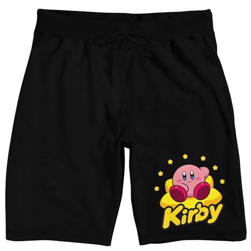 Kirby Warp Star Men's Black Sleep Pajama Shorts